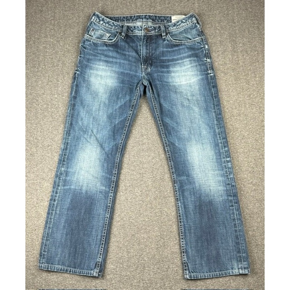Buffalo David Bitton Driven Basic Straight Leg Jeans Blue Denim Mens 32x27 Hem